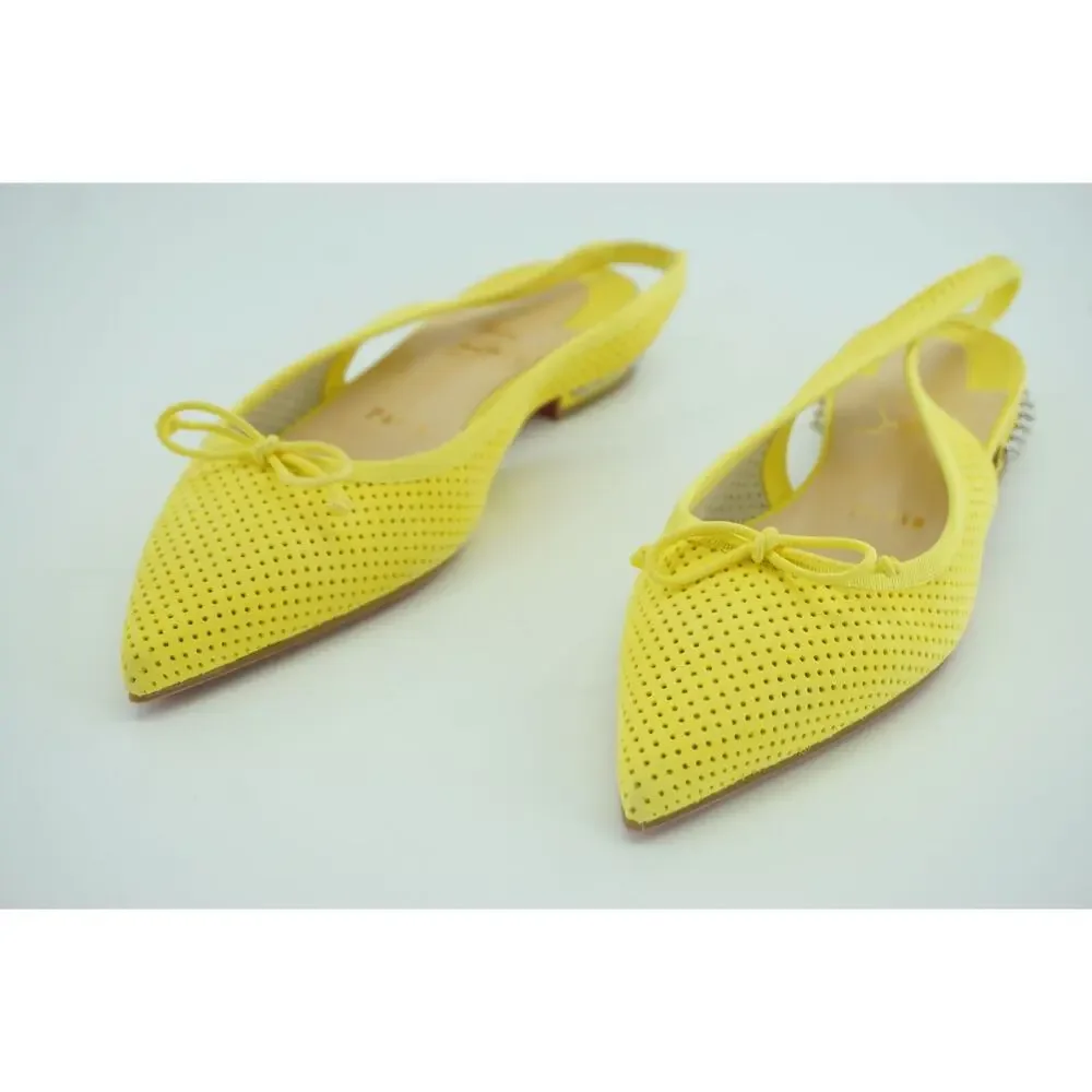 Christian Louboutin Hall Pointy Toe Slingback Ballet Flat Spiked Suede